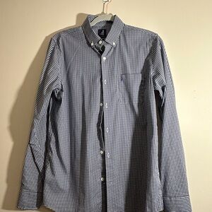 johnnie-O Navy and White Checkered Shirt
